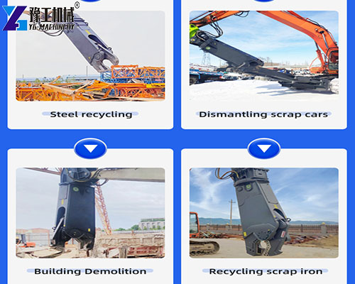 application scenarios for excavator-mounted scrap metal shears