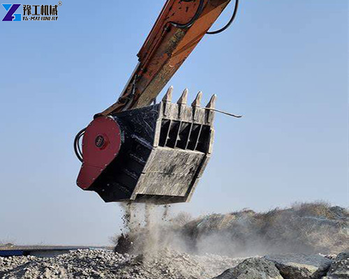 concrete crusher bucket construction site