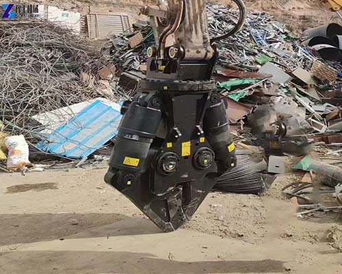 double cylinder shear demolition site