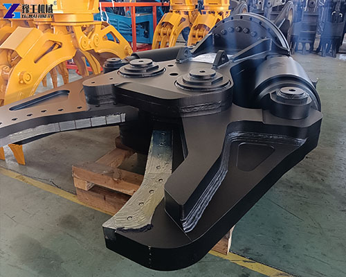 excavator demolition shear with blades open