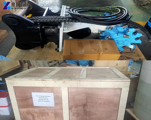 excavator drum cutter wooden box