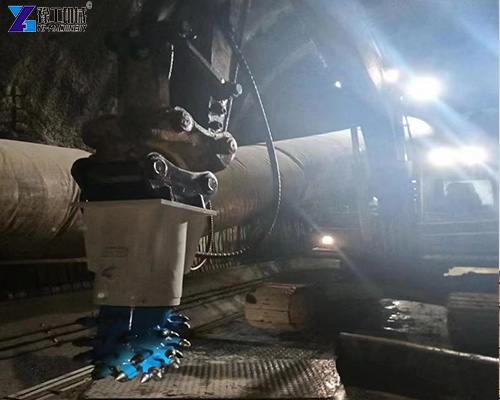 excavator drum cutter work