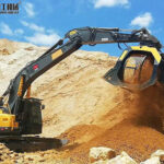 excavator screening bucket sifting soil