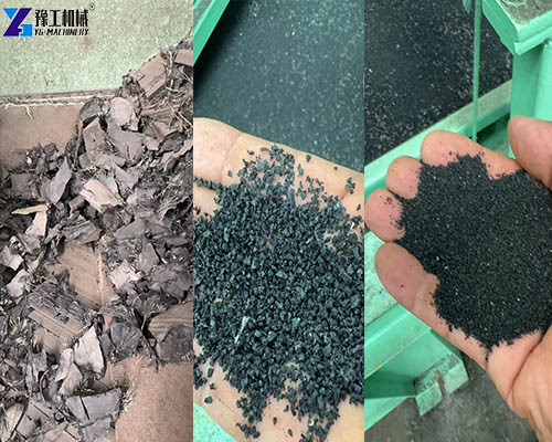 finished products from the tire recycling line