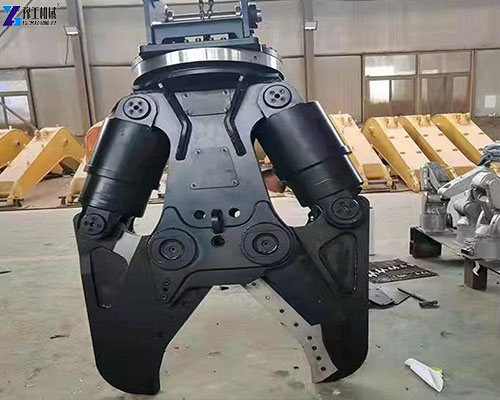 hydraulic shear jaw open closeup