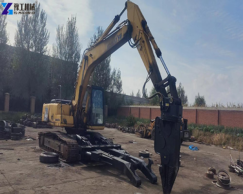 real shot of a car dismantling machine