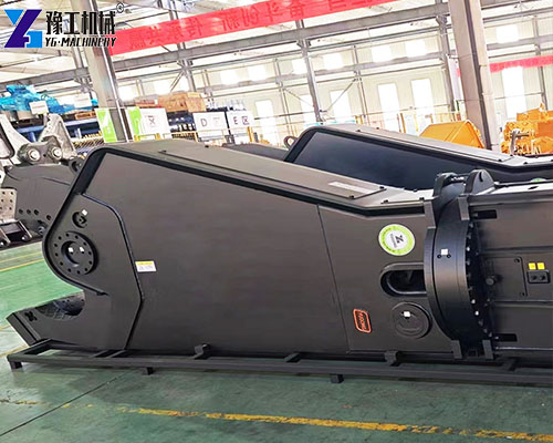 scrap metal shear side view