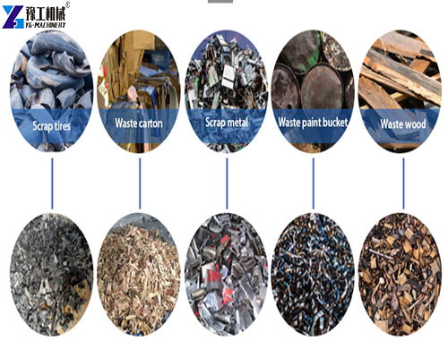 shredded material from dual shaft shredder