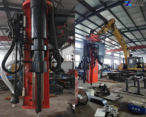 test run of the integrated rock drill and splitter