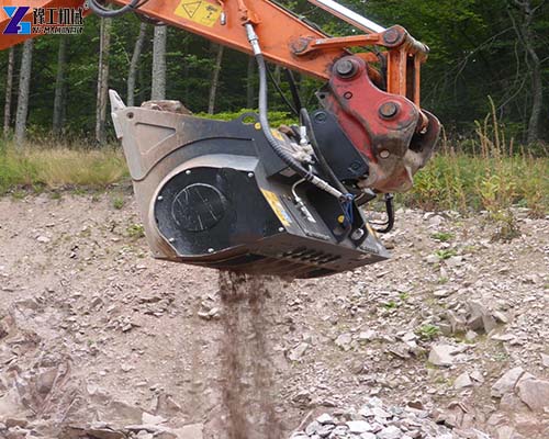 concrete crusher bucket output particle chart