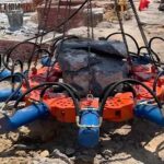 concrete pile head cutter work site
