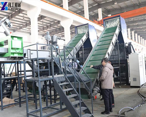 customer visiting the plastic recycling line facility