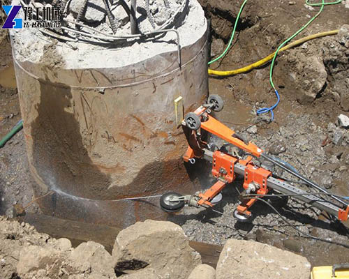 diamond wire saw machine cutting foundation