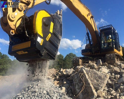 excavator crusher bucket construction site