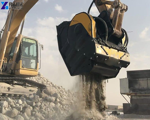 excavator crusher bucket large scale operation