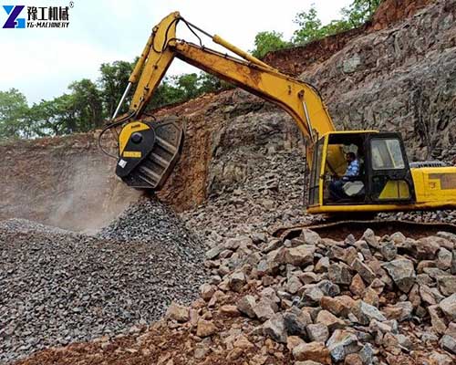 excavator rock crusher bucket large site