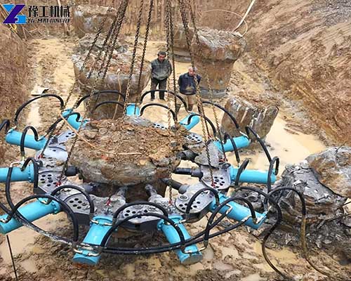 pile head breaking machine construction site